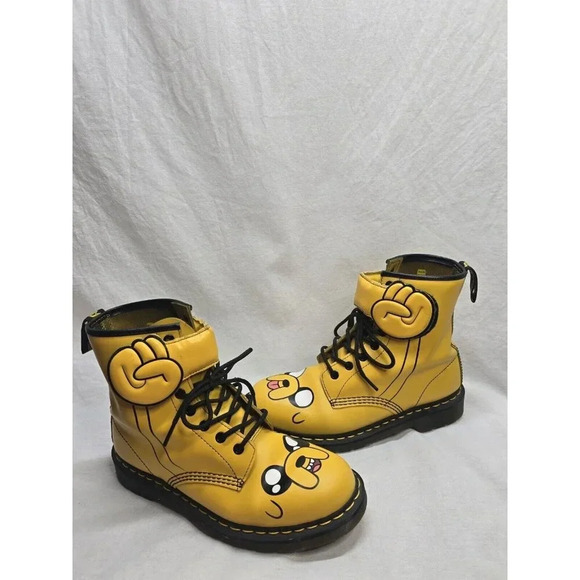 Dr. Martens Shoes - Dr Martens Combat Boots Wms 9/ Mens 7 UK 7 Jake Boot Yellow Adventure Time